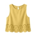 thumbnail image 5 of Sokhug Womens Sleeveless Tank Top 2026 Round Neck Trendy Crochet Lace Hem Soft Casual Camisole Tank Tops, 5 of 6