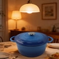 thumbnail image 7 of 20cm Enameled Dutch Oven, Heavy Duty 20cm Enameled Cast Iron Dutch Oven Pot, Multiuse Stovetop Cooker for Stewing Braising Baking Bread, Durable Pot for Home Kitchen All Stovetops, 7 of 7