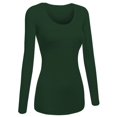 thumbnail image 1 of Emmalise T-Shirt Basique Col Rond Manches Longues pour Femmes Junior et Grande Taille 2TG Vert, 1 of 1