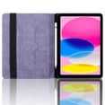 thumbnail image 2 of Case for iPad Pro 11 inch 2022/2021/2020/2018, Purple Leather Folio Stand with Pencil Holder & Card Slot, Auto Wake/Sleep, 2 of 7