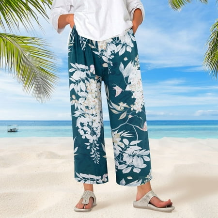 

2PC Wide Leg Pants For Women Pajama Pants Comfy Printed Wide Leg Lounge Pants Bow Elastic Waist Long Pj Bottoms