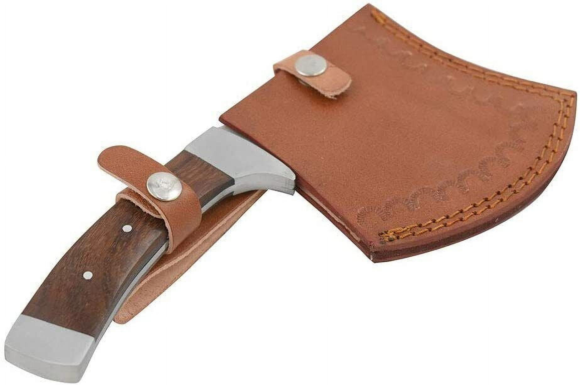 Wild Turkey Handmade Stainless Steel Collection Wood Handle Hatchet w/Leather Sh