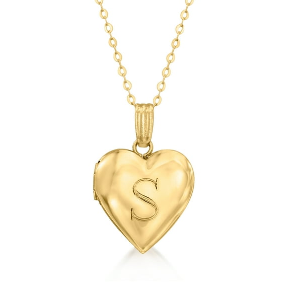 Ross-Simons 10kt Yellow Gold Plain Heart Locket Necklace, Women's, Adult