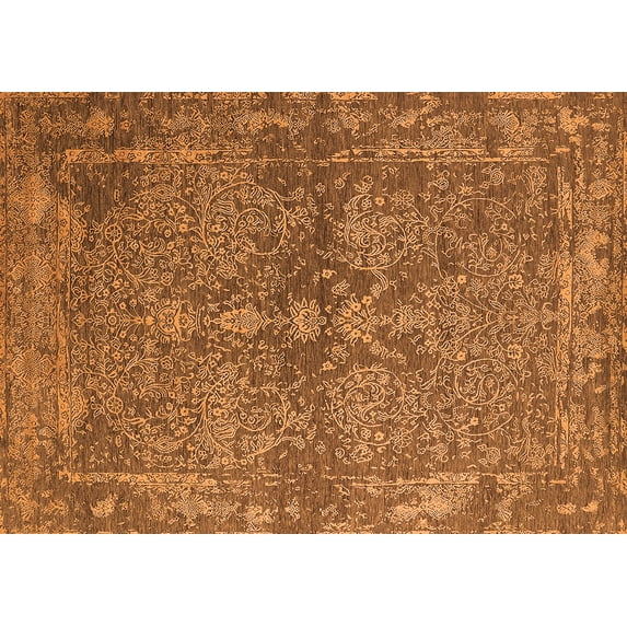 Ahgly Company Indoor Rectangle Oriental Orange Industrial Area Rugs, 5' x 8'