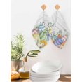 thumbnail image 2 of Easter Eggs Kitchen Dish Towels for Drying Dishes Set of 2, Spring Flowers Eucalyptus Leaves Wooden Grain Waffle Weave Microfiber Hand Tea Bathroom Towels Quick Dry & Absorbent Towel 12x12, 2 of 7