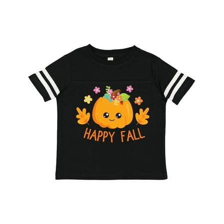 

Inktastic Cute Pumpkin Happy Fall with Leaves and Flowers Gift Toddler Boy or Toddler Girl T-Shirt