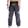 thumbnail image 2 of Pantalones vaqueros de baile callejero Hip-Hop HIPHOP para hombre, de moda, con calavera bordada, rectos, holgados, informales, para patineta, talla grande, 2 of 5