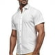 thumbnail image 3 of Camisas De Vestir Para Hombre Slim Fit Hombres Primavera Verano Casual Manga corta Camisas de playa Top Blusa Camisas (White, XL), 3 of 5