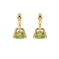 thumbnail image 4 of 1 ct Lever-Back Drop Dangle Earrings for Women | 5.0mm Round Cut Natural Peridot | 18K Yellow Gold, 4 of 5