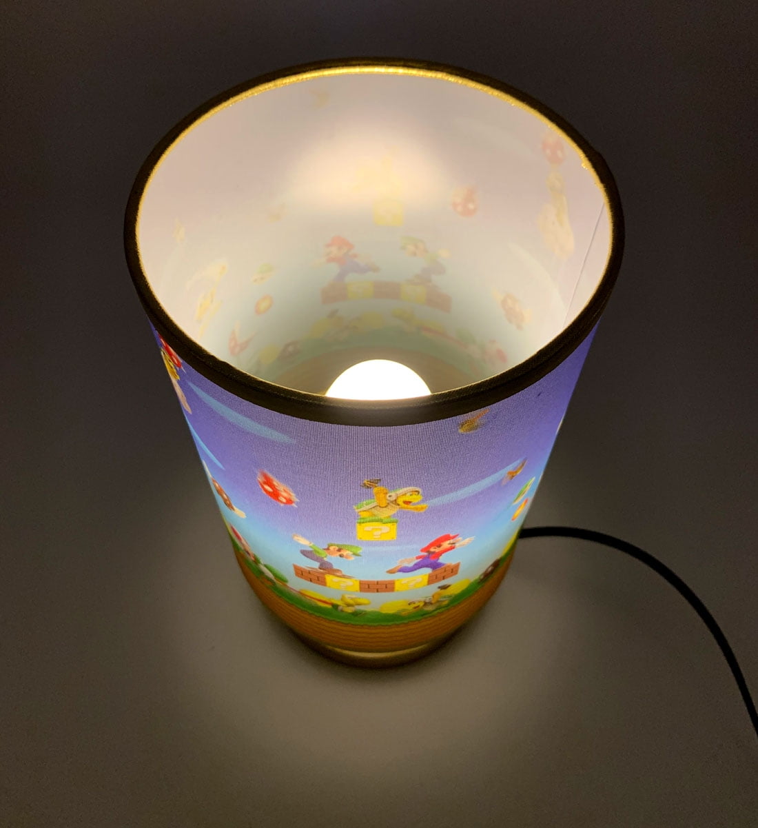 Mario Table Lamp Night Light Wood Base Room Decoration or Great Gift Ideas
