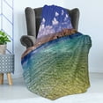 thumbnail image 4 of Lake Theme Soft Flannel Fleece Throw Blanket, Mohave Beach in the Desert of the Southwestern United States Daytime Pattern, Cozy Plush for Indoor and Outdoor Use, 50" x 60", Multicolor, by Ambesonne, 4 of 5
