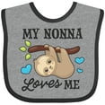 thumbnail image 3 of Inktastic My Nonna Loves Me with Sloth and Hearts Boys or Girls Baby Bib, 3 of 4