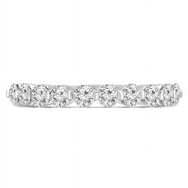 0.66 CTW Round Diamond Semi-Eternity Wedding Band Ring in 14K White Gold - Size 5