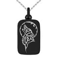 thumbnail image 2 of Tioneer Stainless Steel Howling Mad Wolf Engraved Small Rectangle Dog Tag Charm Pendant Necklace, 2 of 3