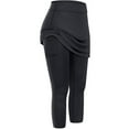 thumbnail image 2 of Women's Yoga Pants Women Tennis Skirted Leggings Pockets Elastic Sports Yoga Capris Skirts Legging,Black Women's Yoga Pants XXL, 2 of 5