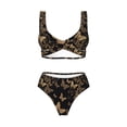 thumbnail image 4 of Daiia Modern Golden Butterfly Women's Bikini Set Two Piece Swimsuit High Waisted Bikini Adjustable Straps Bikini Perfect for Beach, Pool, and Summer Vacation-Large, 4 of 9