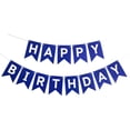 thumbnail image 1 of Banderín de flores de cola de pez con letras de feliz cumpleaños en bronce y cola de golondrina pequeña, 1 of 6