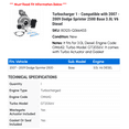 thumbnail image 2 of Turbocharger 1 - Compatible with 2007 - 2009 Dodge Sprinter 2500 Base 3.0L V6 Diesel - Autopart Premium, 2 of 2