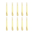 thumbnail image 2 of Injueey 10 piezas de tenedores de cuchara de fruta de sandía reutilizables de acero inoxidable portátil postre aperitivo comida recoger accesorios de Mostrada Oro Injueey HA073767-02, 2 of 6