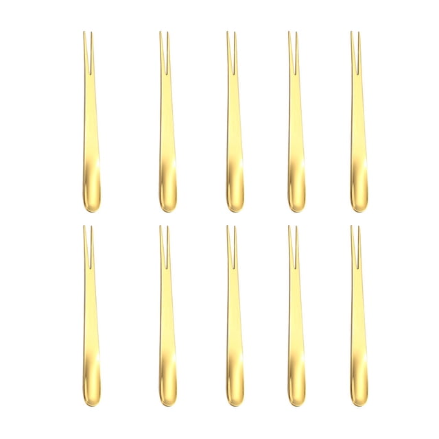 Toystoory 10 piezas de tenedores de fruta de y sandía para el hogar, oficina, Hotel, postre, aperitivo, comida, vajilla, accesorios de cocina Mostrada Oro Toystoory HA073767-02