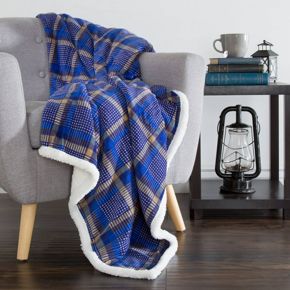 SH Fleece Sherpa Blanket Throw