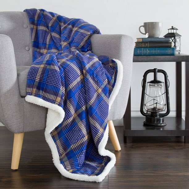 SH Fleece Sherpa Blanket Throw