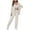 White, variant on Diufon 2 Piece Lounge Sets for Women Lapel Long Sleeve Shirts with Pockets Elastic Waist Pants