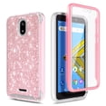 thumbnail image 2 of For BLU Wiko Ride Case, AT&T Radiant Core/Cricket Icon with Built-in Screen Protector, Nagebee Full-Body Protective Rugged Bumper Cover, Shockproof Durable Case (Pink Glitter), 2 of 5