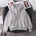 thumbnail image 1 of Sudadera de felpa para mujer, abrigo grueso cálido de terciopelo con cremallera para invierno de talla grande Deng Xun unisex, 1 of 2
