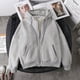 thumbnail image 1 of Sudadera de felpa para mujer, abrigo grueso cálido de terciopelo con cremallera para invierno de talla grande Deng Xun unisex, 1 of 2