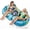2 Person-Blue polka dots, variant on Inflatable River Tube Lake Float for 2 Adults, 93" 5-in-1 Heavy Duty Double River Float with Backrests, Built-in Cooler, 2 Cup Holders for Pool, Lake, Beach, Summer Water Activities