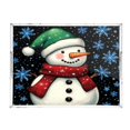 thumbnail image 2 of WOBOGO Acrylic Serving Trays 15.7x11.8 Inch Spill Proof Clear Decorative Organizer with Handle A Snowman with A Green Christmas Hat, 2 of 7