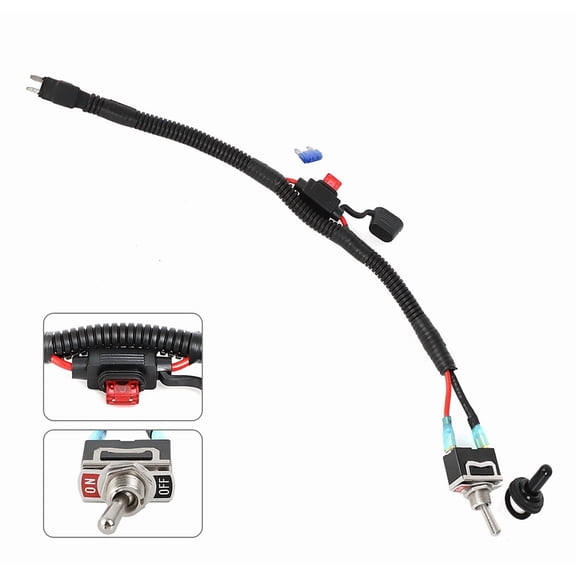 PARTSIVIA 10A Switched Mini Blade Fuse Holder Toggle Switch For Automotive Mini Fuse 12"