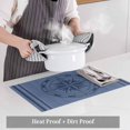 thumbnail image 4 of Nautical Marine Compass Texture Placemats Set of 6,Wipeable Washable Table Mats for Dining Tables, Stripe Line on Jean Blue Place Mats for Kitchen Event Party Tabletop Decor, 4 of 9