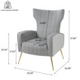 thumbnail image 5 of Jerry Velvet Accent Chair Upholstered Living Room Arm Chair GRAY, 5 of 5