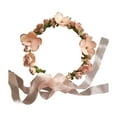 thumbnail image 2 of Headband Hair Wreath Flower Children Woven Women Girl Headdress Flower Headband Floral Crown Headpiece for Wedding Gift Party brown, 2 of 7