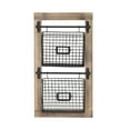 thumbnail image 6 of DecMode 25" Black Metal 2 Slot Suspended Wire Basket Magazine Rack Holder with Suspended Baskets and Label Slot, 6 of 13