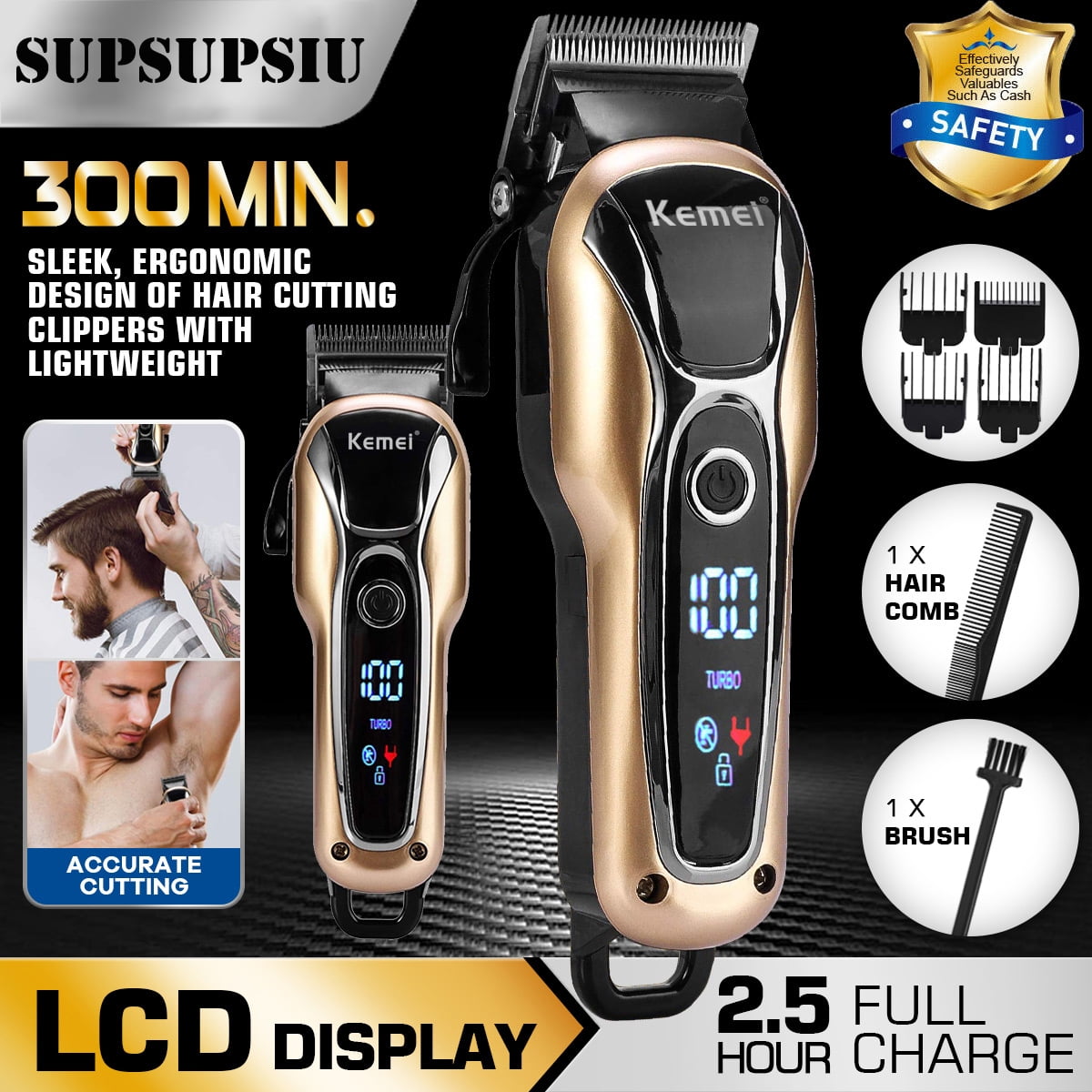 Supsupsiu Professional Hair Clippers for Men, Hair Cutting Kit & Zero