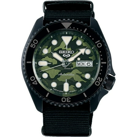 Seiko 5 Sports Automatic Green Camouflage Dial Men's Watch SRPJ37K1