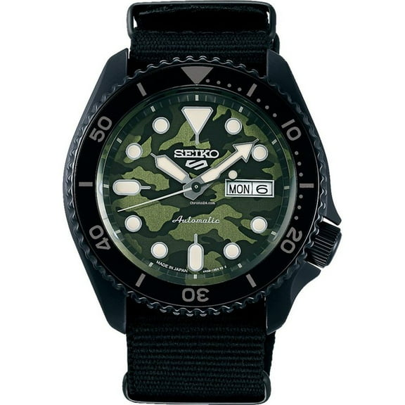 Seiko 5 Sports Automatic Green Camouflage Dial Men's Watch SRPJ37K1