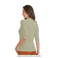 thumbnail image 2 of Blusa Only Friends para Mujer, Cuello Tipo Mau con Aletilla y Botones Sage Talla CH, 2 of 4