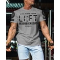 thumbnail image 3 of Gymish Lift-O'Clock Workout Shirt for Men – Funny Gym T-Shirt, Weightlifting Gift, Motivational Fitness Tee, Heather Grey with Sleeve Logo, Small, 3 of 6