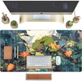 thumbnail image 4 of Anime Frog Mouse Pad Desk Mat Cure Frogs On Rainy Days Green Desk Decor Mat, Large Gaming Mouse Pad for Desk Computer Keyboard Laptop, Desk Decor Home Office Accessories for Girl with Stitched Eges, 4 of 6