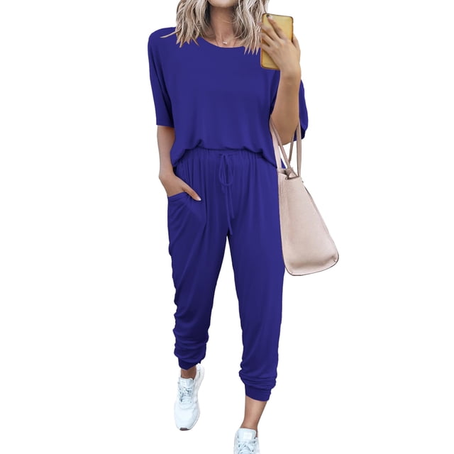 Conjunto Deportivo PRETTYGARDEN 2025 Mujer Dos Piezas Azul XL