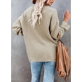 thumbnail image 2 of HOTAPEI Womens Waffle Knit Sweater Casual Crew Neck Long Sleeve Pullover Sweaters for Women Side Slit Henley Knit Tops, 2 of 6