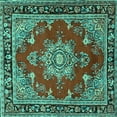 thumbnail image 1 of Ahgly Company Indoor Square Persian Turquoise Blue Traditional Area Rugs, 5' Square, 1 of 4