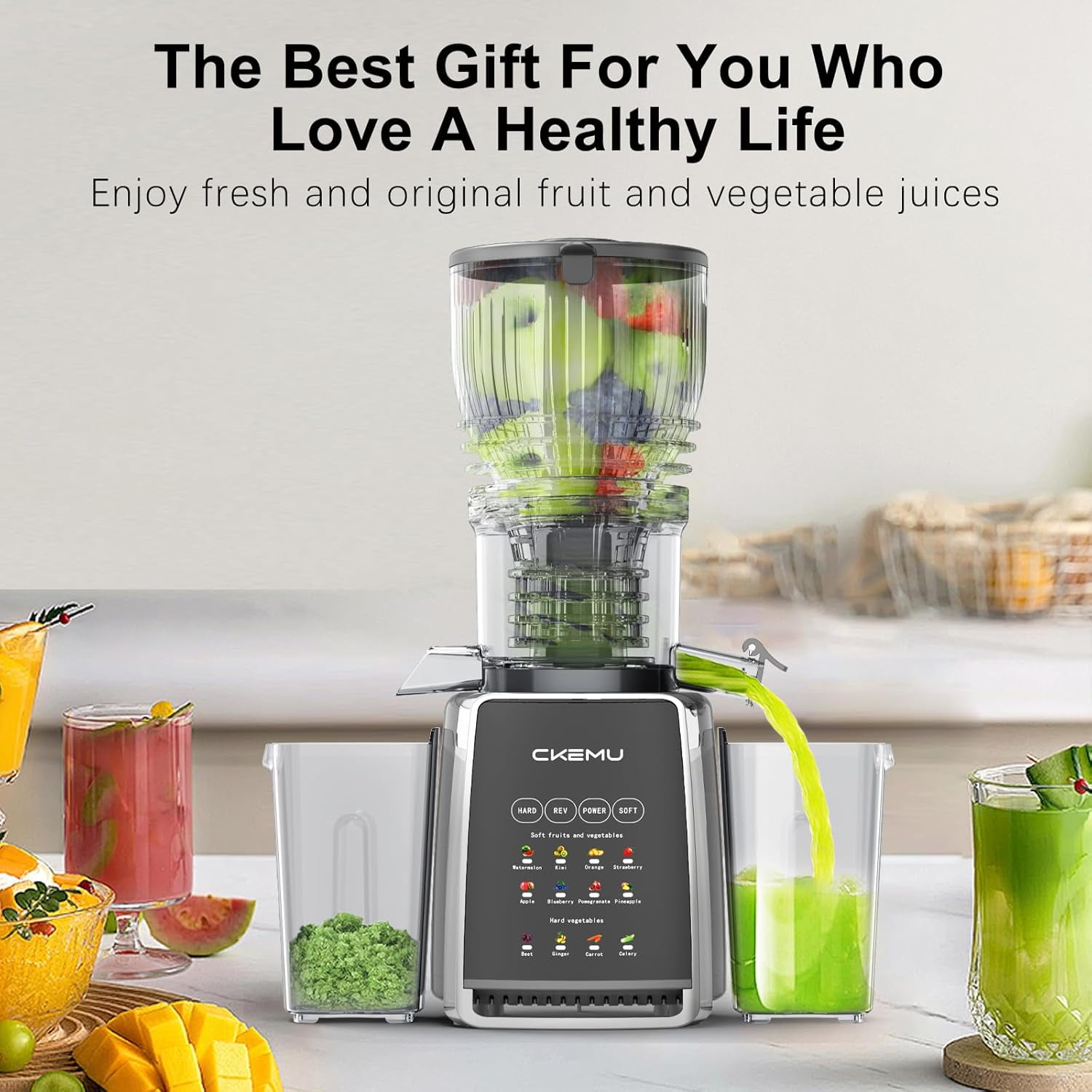 Cold Press Juicer – 5.8" -Wide Feed Chute |    Nutrient Retention |   Slow Masticating Juicer for Whole Fruits & Vegetables