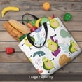 thumbnail image 5 of Wukai Orange Green Avocado Print Reusable Grocery Bag Shopping Bags with Zipper Shoulder Shopping Handle Bag Suitable for Outdoor Convenient Daily Bag, 5 of 8