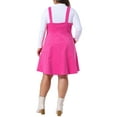 thumbnail image 3 of Vestido corto de tirantes de pana de talla grande Agnes Orinda con bolsillo 2X rosa intenso, 3 of 5