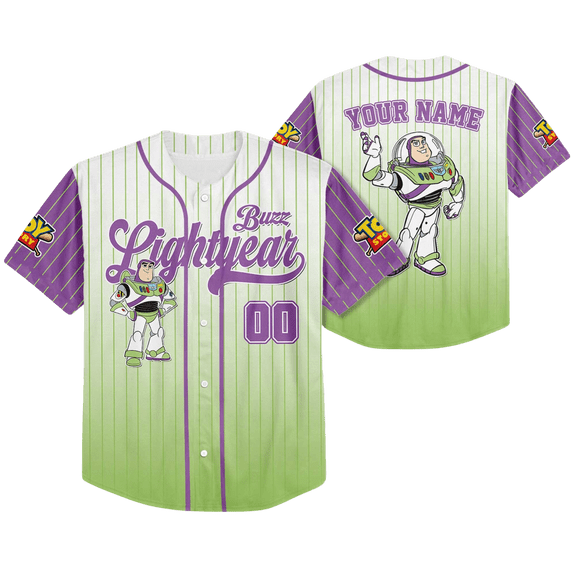 Custom Buzz Lightyear Baseball Jersey, Toy Story Disney Shirt, Buzz Lightyear Disney Jersey Outfit, Matching Disney Vacation Outfit